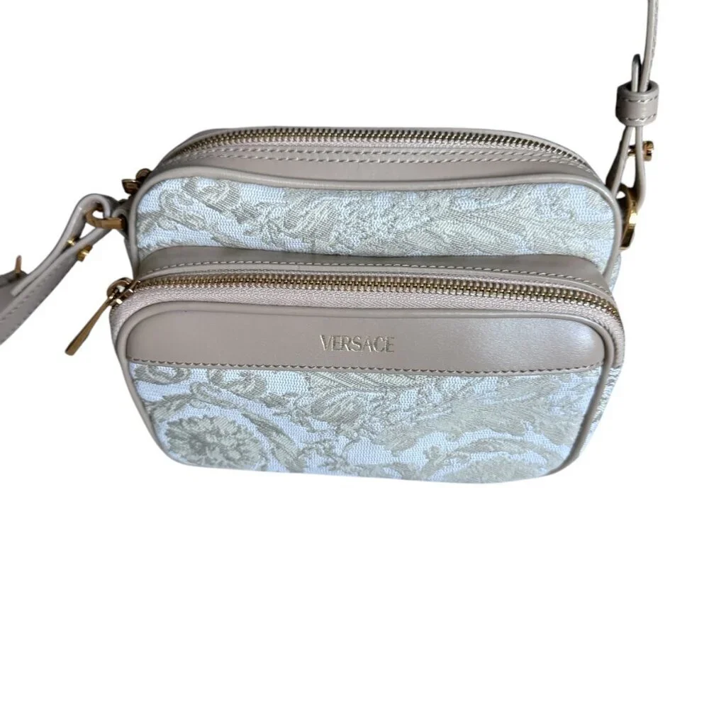Versace Fabric Jacquard and Leather Bag Crossbody‎ Shoulder Bag, 1012856